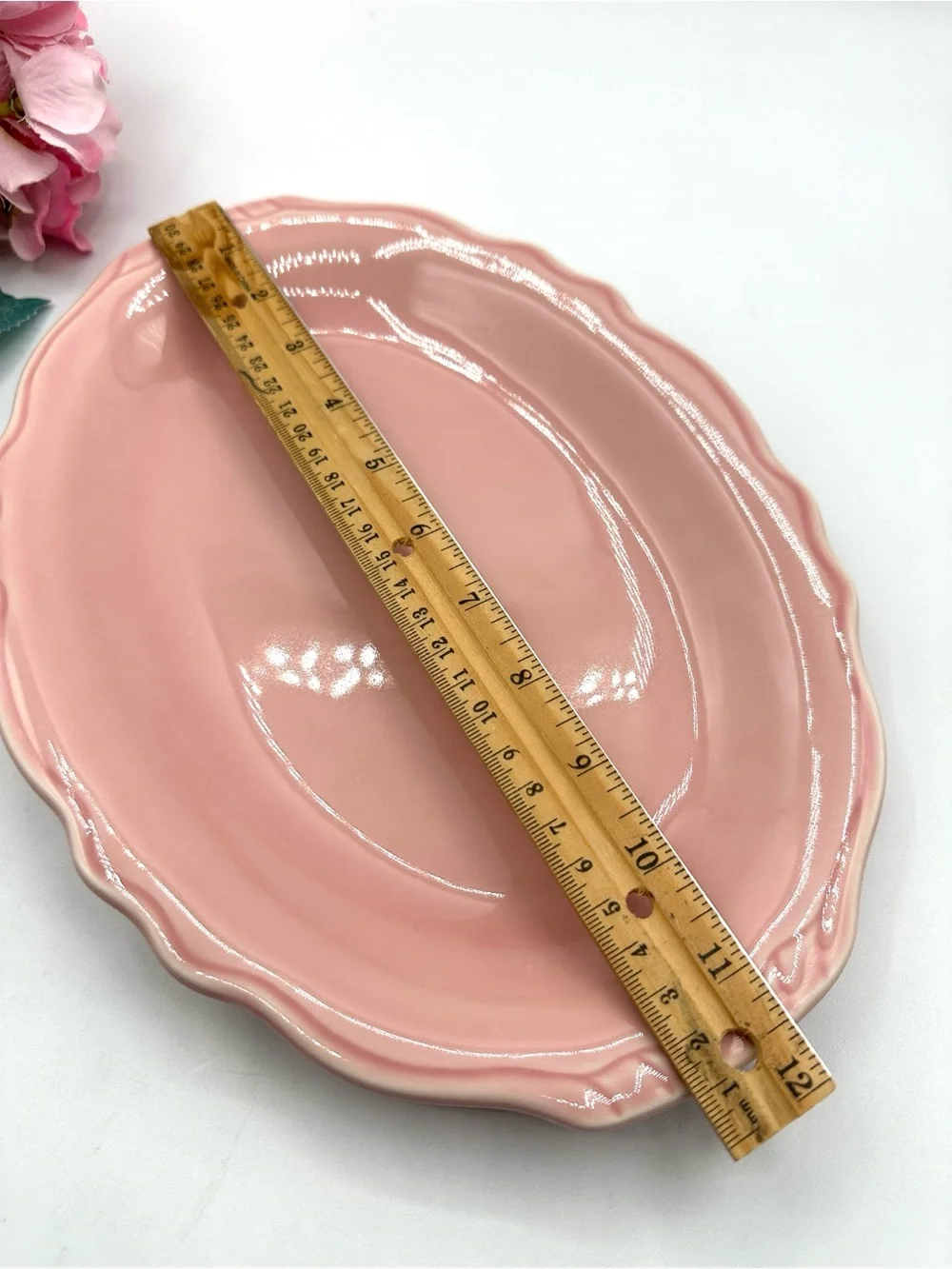 Homer Laughlin Terrace Pink Oval Platter 11.5”